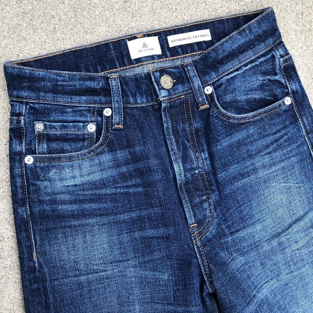 AGI DENIM Denim Jeans Men's 28 x 28 Dark Wash Blue Authentic Futures But… - Picture 2 of 11